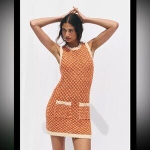 ZARA Structured Knit Mini Dress In M NWOT